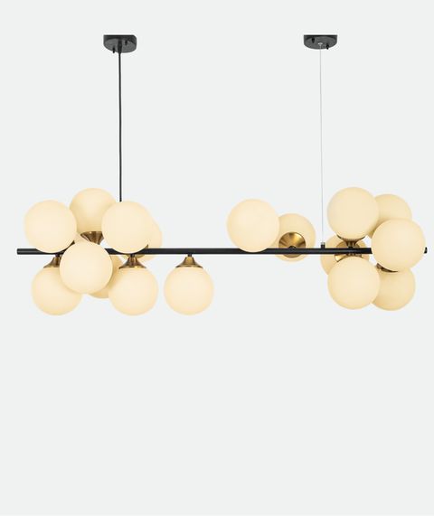 Modern Black 16 Globes Track Chandelier