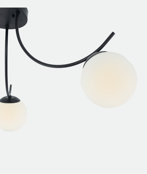 Modern Black Curved Chandelier