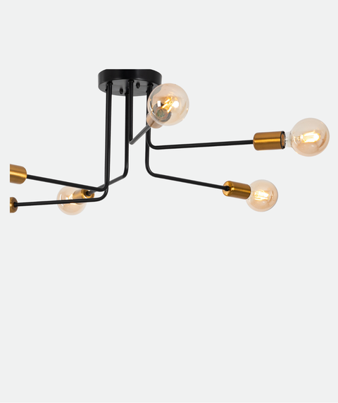 Industrial Black Branched Chandelier