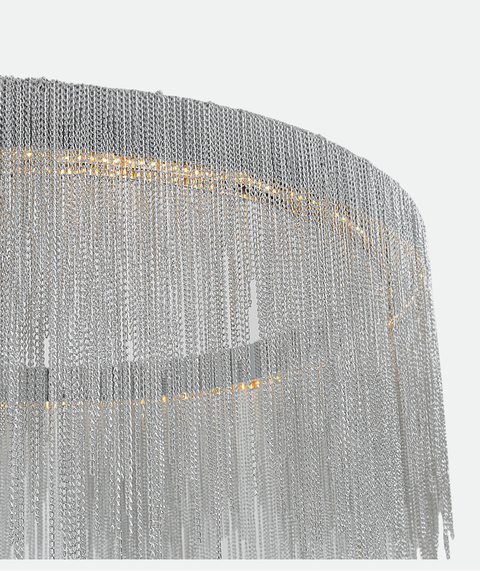 Contemporary Silver Chandelier with Chains