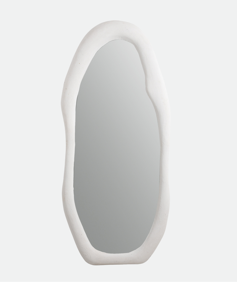 Modern White Fiber Glass Mirror