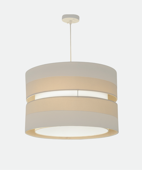Contemporary White and Beige Shaded Pendant