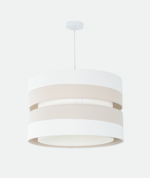 Contemporary White and Beige Shaded Pendant