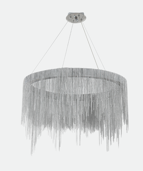 Contemporary Silver Chandelier with Chains