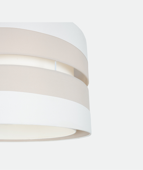 Contemporary White and Beige Shaded Pendant