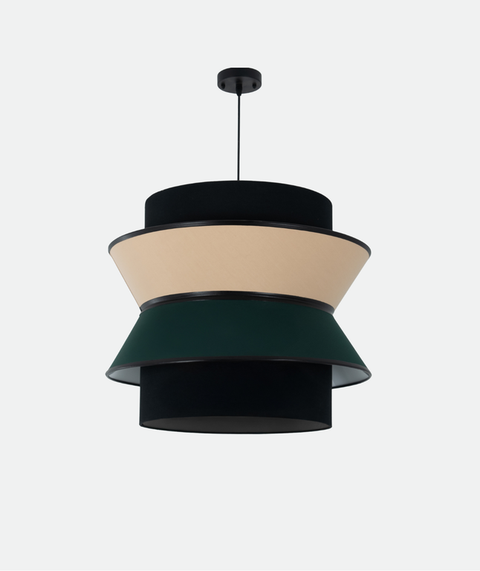 Elegant Black, Beige & Green Pendant Ceiling