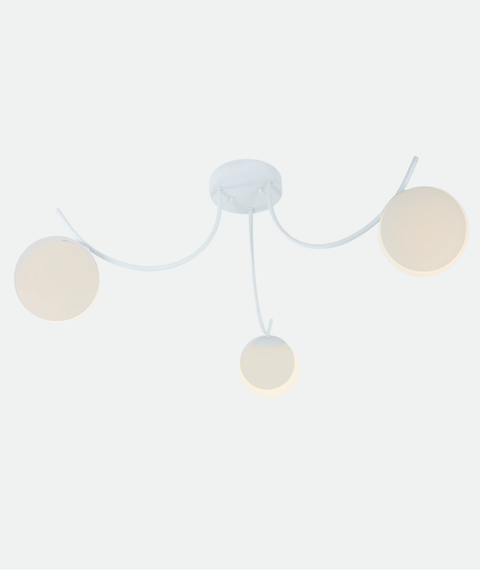 Modern White Curved Chandelier