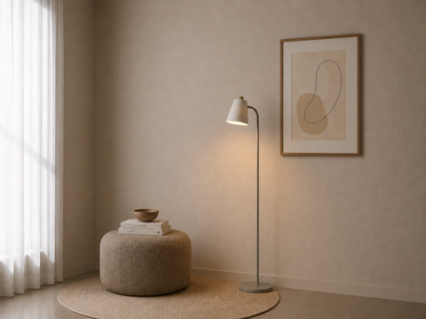 Minimalist Gray Floor Lamp