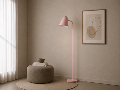 Minimalist Pink Floor Lamp