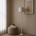 Stylish White Wooden Floor Lamp