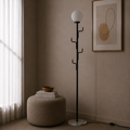 Modern Black Floor Lamp with Hooks
