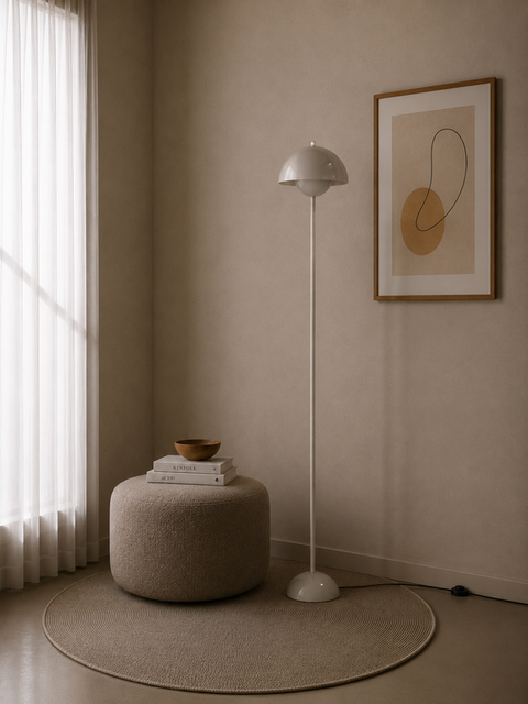 Modern Light Grey Floor Lamp