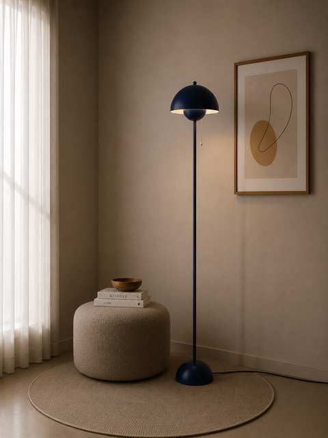 Modern Navy Blue Floor Lamp