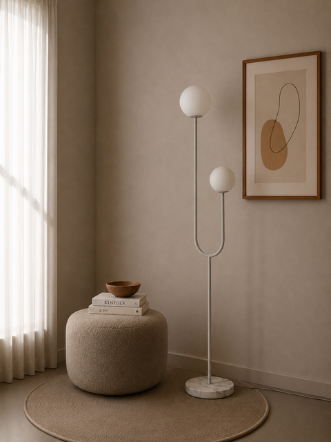 Modern Light Grey Minimalist Floor Lamp