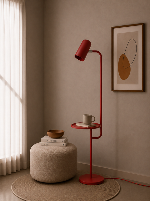 Red Playful Multitask Floor Lamp