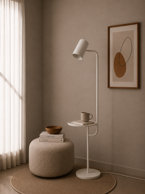 White Playful Multitask Floor Lamp