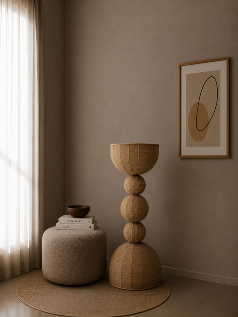 Minimalist Fabric & Wire-Shade Lamp
