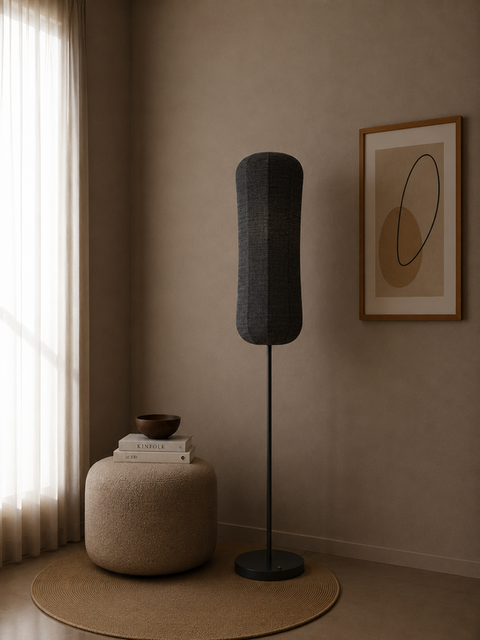 Minimalist Fabric & Wire-Shade Lamp
