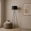 Modern Tripod Floor Lamp with Leather Shade