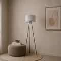Modern Tripod Floor Lamp with Leather Shade