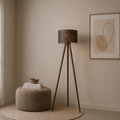 Modern Tripod Floor Lamp with Leather Shade
