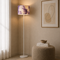 Modern Floor Lamp with Leather Shade