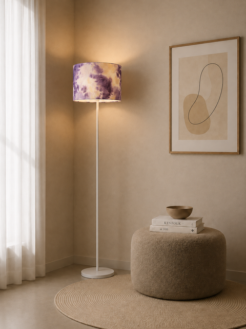 Modern Floor Lamp with Leather Shade