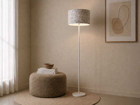 Modern Floor Lamp with Leather Shade
