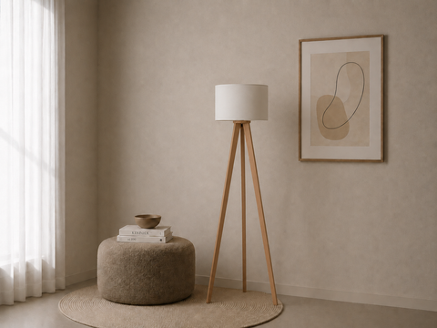 Modern Scandinavian Tripod Floor Lamp