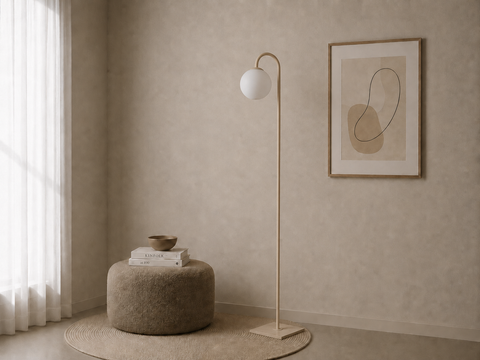 Modern Light Beige Floor Lamp