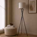 Minimalist Tripod Cotton Shaded Floor Lamp