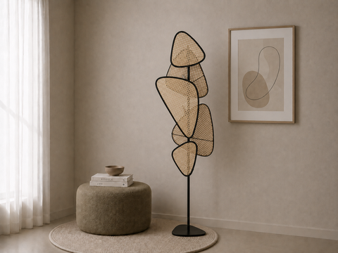 Rattan Sheets Floor Lamp