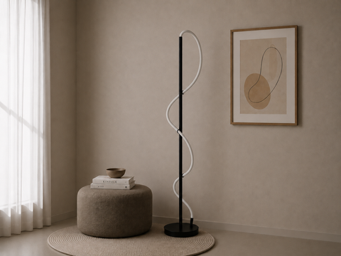 Black LED Floor Lamp