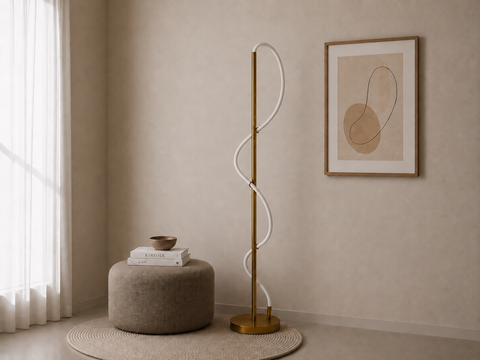 Gold LED Floor Lamp