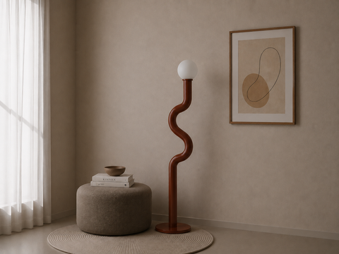 Modern Copper Brown Floor Lamp