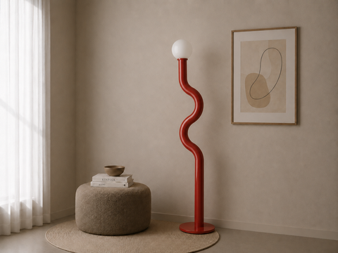 Modern Red Floor Lamp