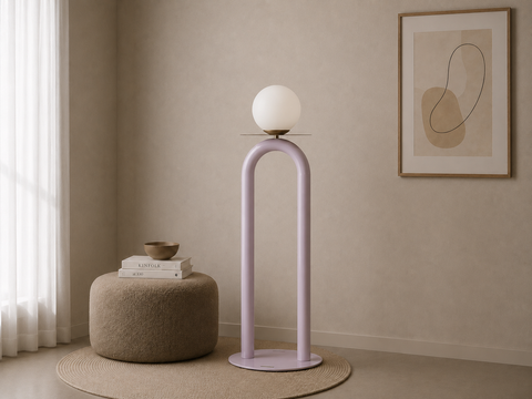 Minimal Pink Floor Lamp