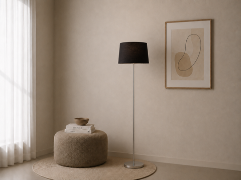 Modern Black And Silver Floor Lamp