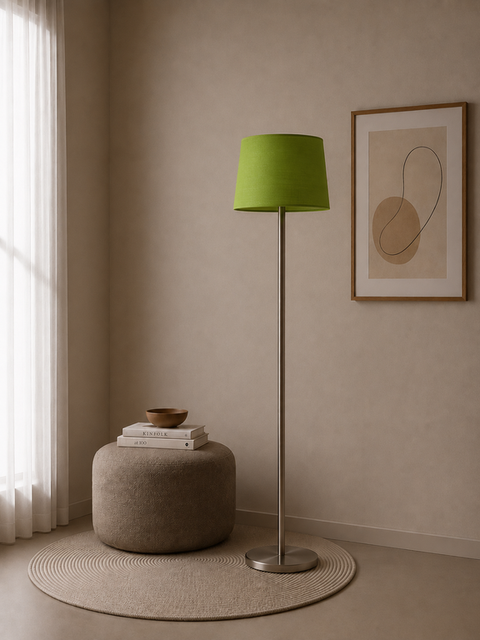 Modern Green And Silver Torchiere