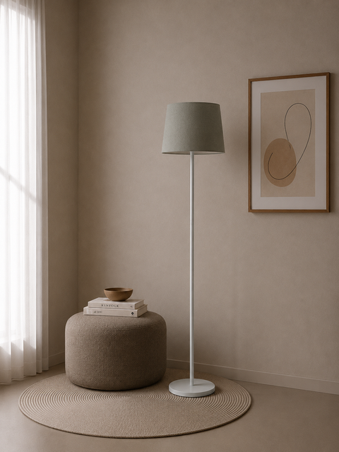 Minimalist Grey Torchiere