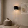 Modern White And Black Torchiere