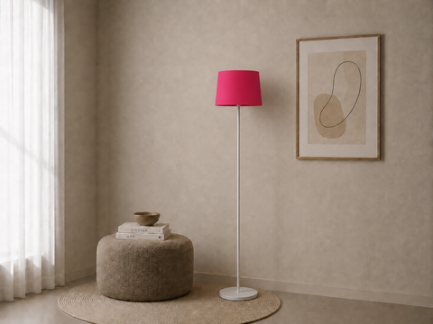 Modern White And Pink Torchiere