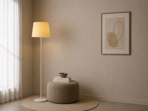Modern White And yellow Torchiere