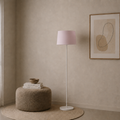 Modern White And  Powder Pink Torchiere