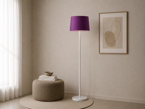 Modern White And Purple Torchiere