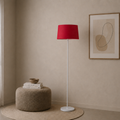 Modern White And Red Torchiere