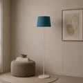 Modern White And Turqoise Torchiere