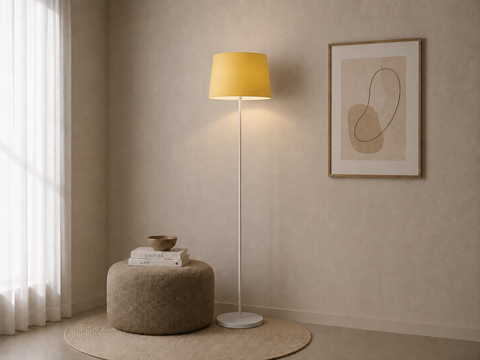 Modern White And Yellow Floor Lamp