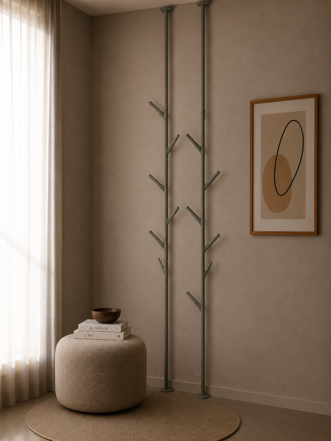 Elegant gray vertical floor-to-ceiling Hanger