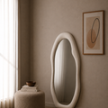Modern White Fiber Glass Mirror